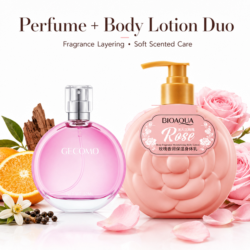 Perfume Fragrance Body Lotion - Coffret Parfum Femme GECOMO 50ml +